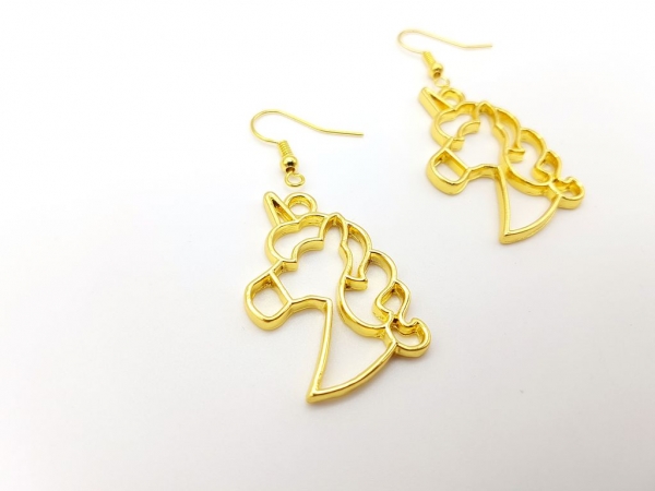 Einhorn Ohrringe goldfarben